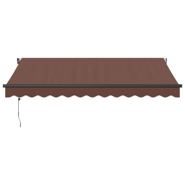 vidaXL Toldo retr&aacute;til autom&aacute;tico com luzes LED 350x250 cm castanho