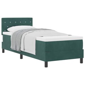 vidaXL Cama Box com colch&atilde;o Verde Escuro 80 x 200 cm Veludo