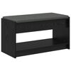 vidaXL Banco de Hall com almofada Carvalho Preto 83 x 38 x 45 cm