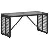 vidaXL Mesa de Exterior Preto 80 x 40 x 40 cm Rattan PE e Vidro
