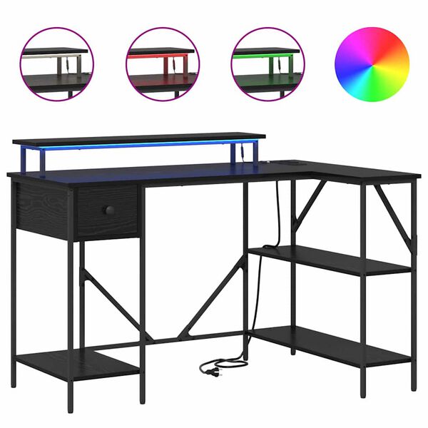vidaXL Mesa Carvalho Preto 120 x 79 x 86,5 cm Madeira processada