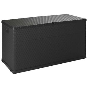 vidaXL M&oacute;vel de arruma&ccedil;&atilde;o para jardim 120x56x63 cm vime PE antracite