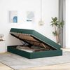 vidaXL Cama com arruma&ccedil;&atilde;o e colch&atilde;o Verde Escuro 140 x 190 cm Veludo