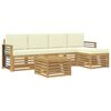 vidaXL Conjunto de Sof&aacute;s para Exterior 6 pcs Branco e Creme
