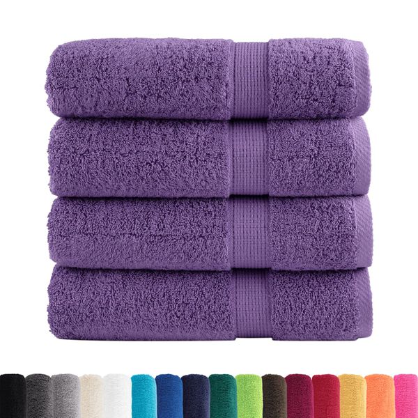 vidaXL Toalhas de m&atilde;os premium SOLUND 4 pcs 50x100 cm 600 gsm roxo