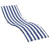 vidaXL Almofad&atilde;o p/ espregui&ccedil;adeira tecido oxford riscas azul/branco