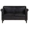 vidaXL Sof&aacute; de 2 lugares em couro genu&iacute;no preto