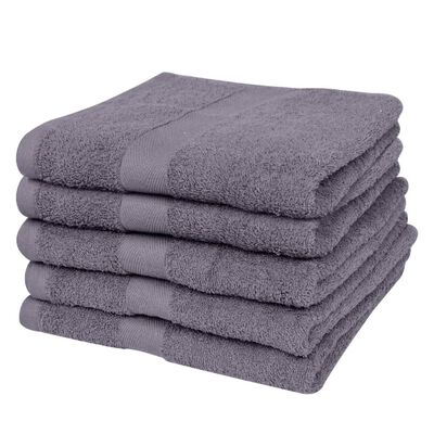 vidaXL Conjunto toalhas banho 5 pcs algodão 500g. 100x150 cm antracite