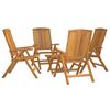 vidaXL 5 pcs conjunto lounge de jardim madeira de teca maci&ccedil;a