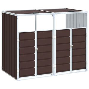 vidaXL Contentor c/ rodas p/ dois caixotes lixo 144x81x113 cm a&ccedil;o