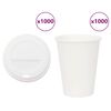 vidaXL Copos de caf&eacute; de papel com tampas 1000 pcs 12oz 300ml