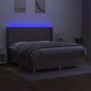 vidaXL Cama box spring colch&atilde;o/LED 180x200cm tecido cinza-acastanhado