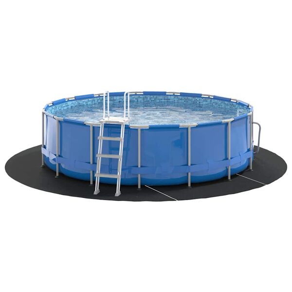 vidaXL Lona para Fundo de Piscina Preto Ø 396 cm