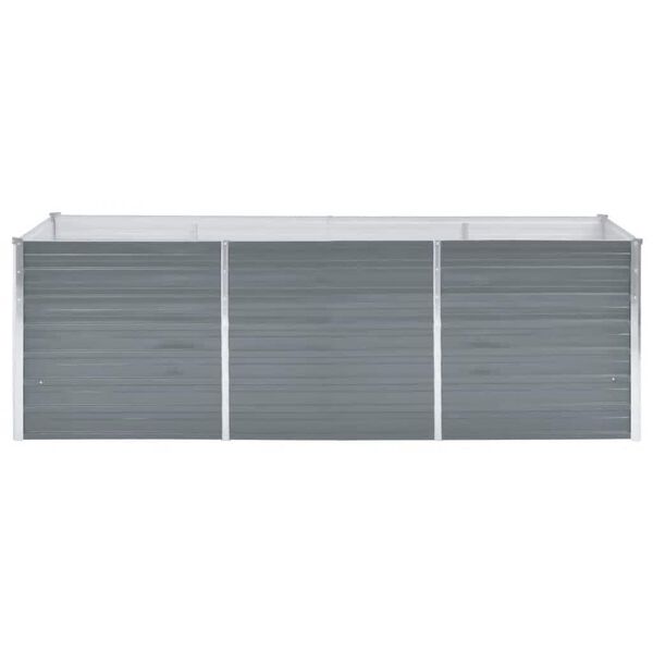 vidaXL Canteiro elevado de jardim a&ccedil;o galvanizado 240x80x77cm cinzento