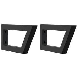 vidaXL Suportes de prateleira p/ lavat&oacute;rio 2pcs a&ccedil;o trapezoidais preto