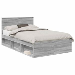 vidaXL Estrutura da Cama com cabeceira Cinza Sonoma 120 x 190 cm