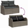 vidaXL Conjunto de Sof&aacute; de Jardim 5 pcs Cinzeto Rattan e A&ccedil;o e Vidro
