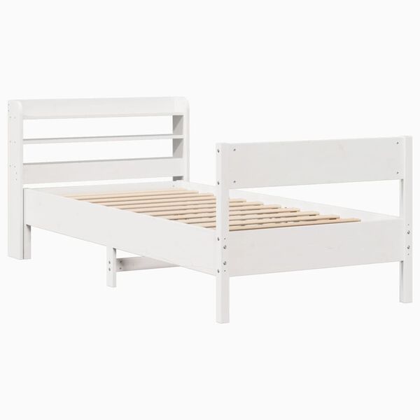 vidaXL Cama sem colchão 90x190 cm madeira de pinho maciça branco