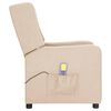 vidaXL Poltrona de massagens tecido cor creme
