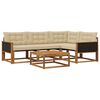 vidaXL Conjunto de Sof&aacute;s para Exterior 5 pcs Natural e Bege