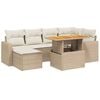 vidaXL 7 pcs conjunto de sof&aacute;s p/ jardim com almofad&otilde;es vime PE bege