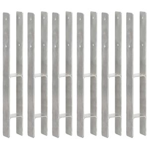 vidaXL &Acirc;ncoras de veda&ccedil;&atilde;o 6 pcs 7x6x60 cm a&ccedil;o galvanizado prateado