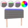 vidaXL Cabeceira de cama c/ luzes LED tecido 80x5x78/88cm cinza-escuro