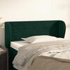 vidaXL Cabeceira de cama c/ abas veludo 103x23x78/88cm verde-escuro