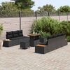 vidaXL Conjunto de Sof&aacute; de Jardim 10 pcs Preto Rattan Sint&eacute;tico