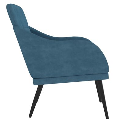 vidaXL Cadeira com apoio de braços 63x76x80 cm veludo azul