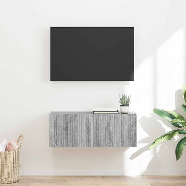 vidaXL Arm&aacute;rio de TV de Parede Cinza Sonoma 78,5 x 31 x 29,5 cm