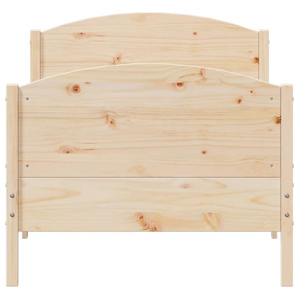vidaXL Cama sem colch&atilde;o 75x190 cm madeira de pinho maci&ccedil;a