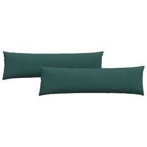 vidaXL Travesseiros de Sof&aacute; 2 pcs Verde Escuro 145 x 40 cm tecido