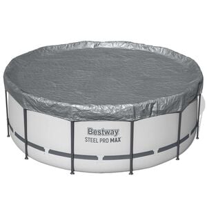 Bestway Capa para Piscina &Oslash;3,66 m Redondo Poli&eacute;ster Cinzento