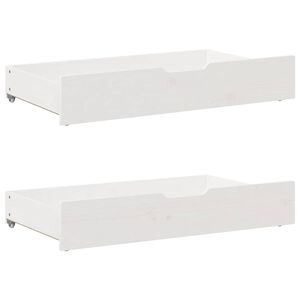 vidaXL Gavetas para cama 2 pcs 95x55x17 cm pinho maci&ccedil;o branco