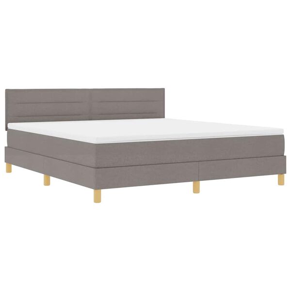 vidaXL Cama Box com colch&atilde;o Cinzento-acastanhado 180 x 200 cm tecido