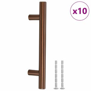 vidaXL Puxadores para m&oacute;veis 10 pcs 96 mm a&ccedil;o inoxid&aacute;vel bronze