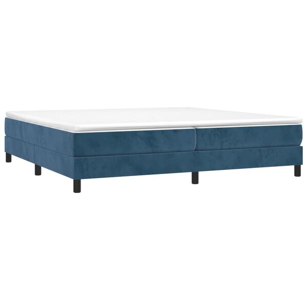 vidaXL Estrutura de cama com molas 200x200 cm veludo azul-escuro