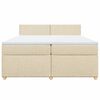 vidaXL Cama com molas/colch&atilde;o 200x200 cm tecido cor creme