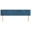 vidaXL Cabeceira de cama c/ abas veludo 163x16x78/88cm azul-escuro