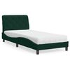 vidaXL Cama com colch&atilde;o 80x200 cm veludo verde-escuro