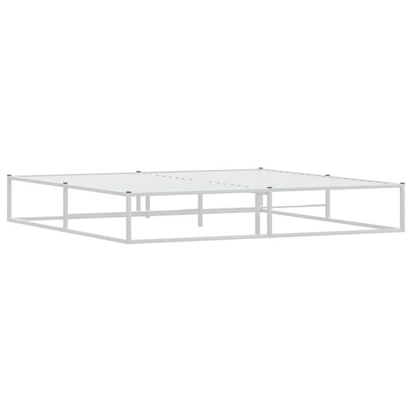 vidaXL Estrutura de cama sem colch&atilde;o branco 200x200 cm metal