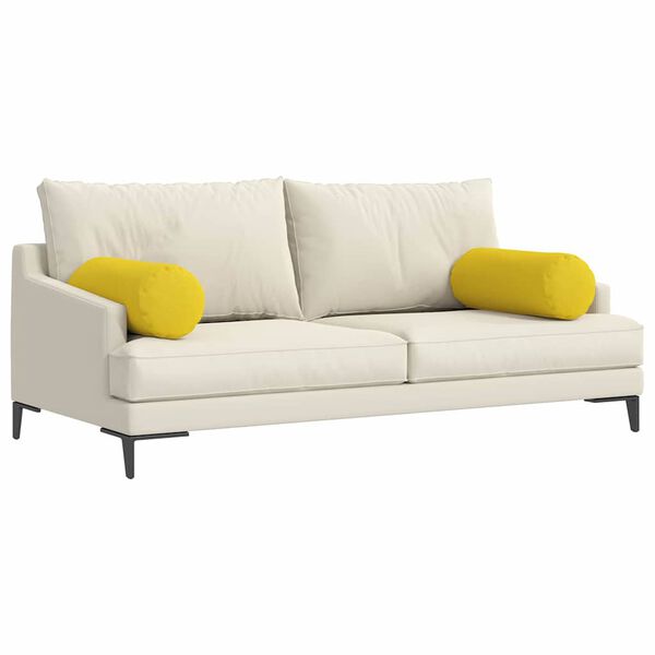 vidaXL Almofadas de Apoio 2 pcs Amarelo Claro Ø 25 x 70 cm tecido