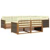 vidaXL Conjunto de Sof&aacute;s para Exterior 7 unid. Natural e Creme