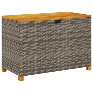 vidaXL Caixa arruma&ccedil;&atilde;o jardim 110x55x63 cm vime PE/ac&aacute;cia maci&ccedil;a cinza