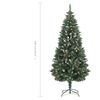 vidaXL Árvore de Natal artificial com pinhas e brilho branco 180 cm