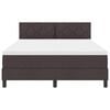 vidaXL Cama Box com colch&atilde;o com led Marrom Escuro 160 x 200 cm tecido