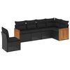 vidaXL 6 pcs conjunto sof&aacute;s de jardim c/ almofad&otilde;es vime PE preto
