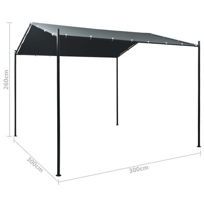 vidaXL Gazebo tenda com toldo 3x3 m aço antracite