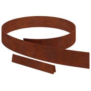 vidaXL Acabamento para Gramado 450 x 10 cm Ferro Enferrujado